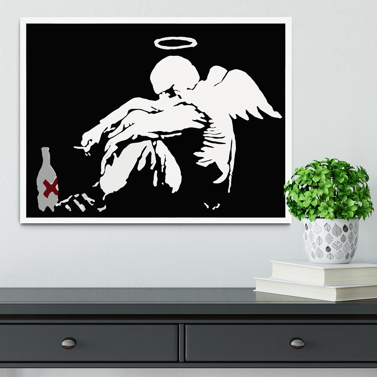 Banksy Fallen Angel Framed Print - Canvas Art Rocks -6
