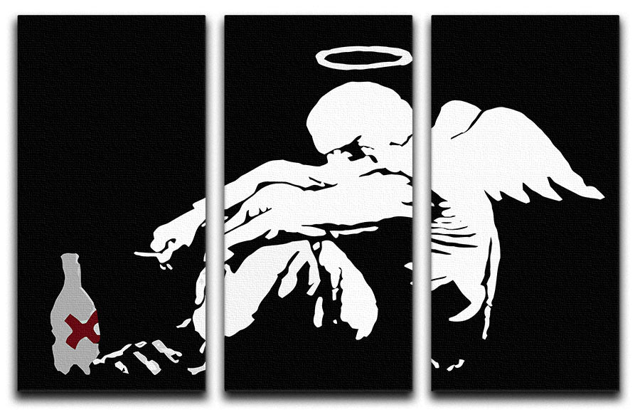 Banksy Fallen Angel 3 Split Canvas Print - Canvas Art Rocks
