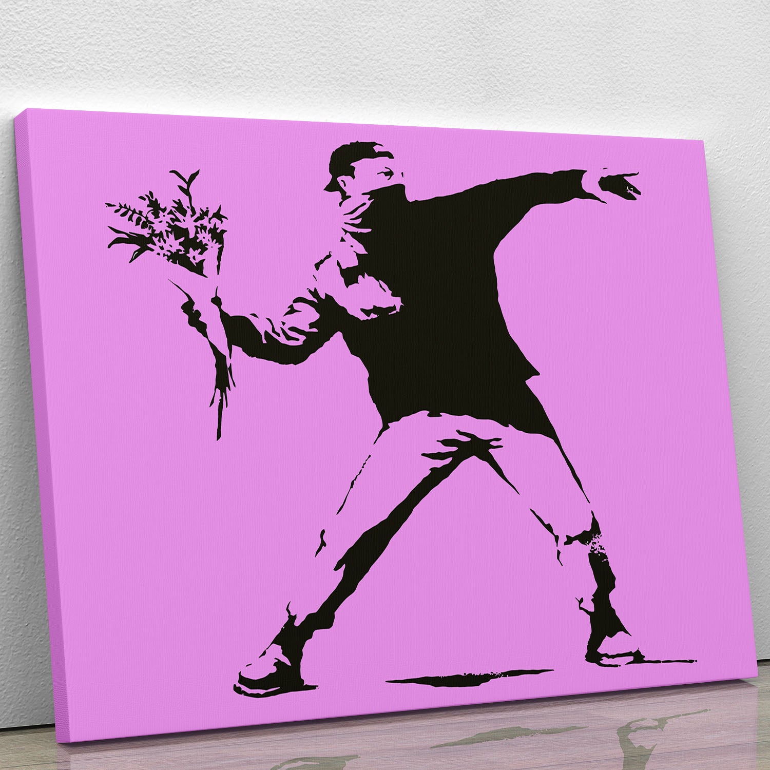 Banksy Flower Thrower Purple Canvas Print or Poster - Canvas Art Rocks - 1