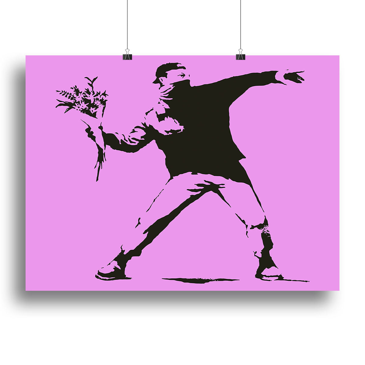 Banksy Flower Thrower Purple Canvas Print or Poster - Canvas Art Rocks - 2