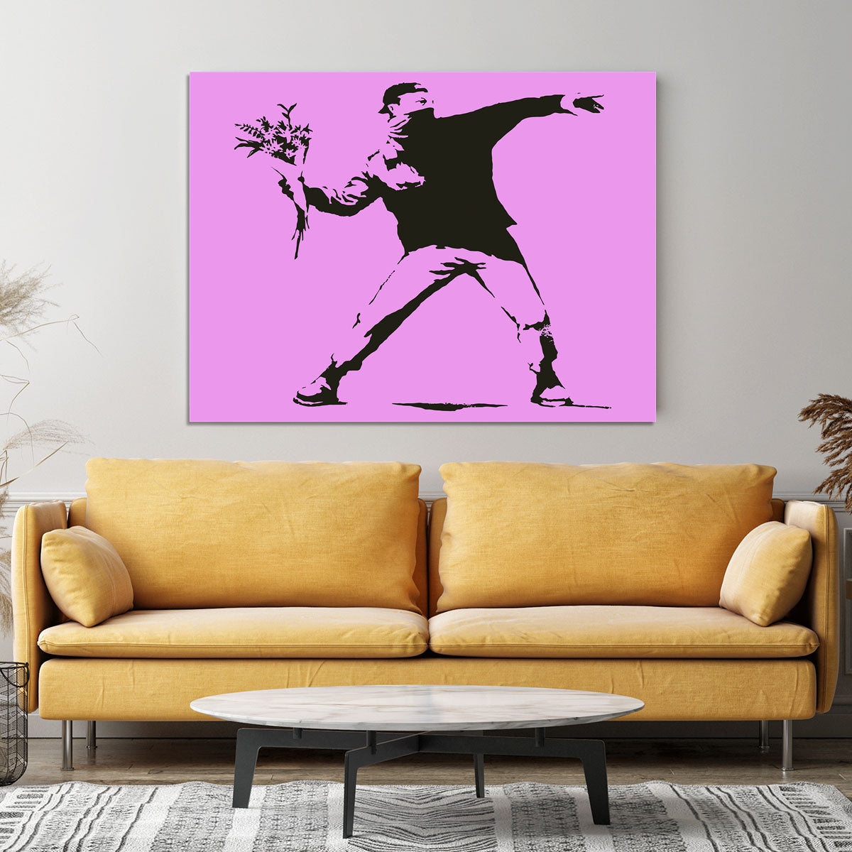 Banksy Flower Thrower Purple Canvas Print or Poster - Canvas Art Rocks - 4