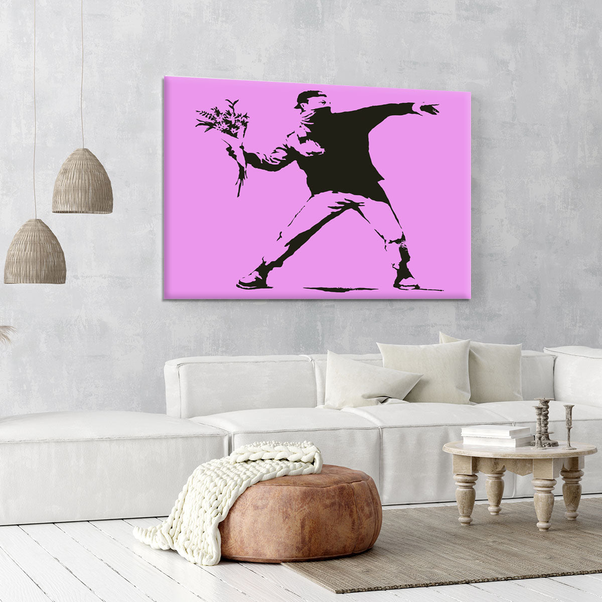 Banksy Flower Thrower Purple Canvas Print or Poster - Canvas Art Rocks - 6