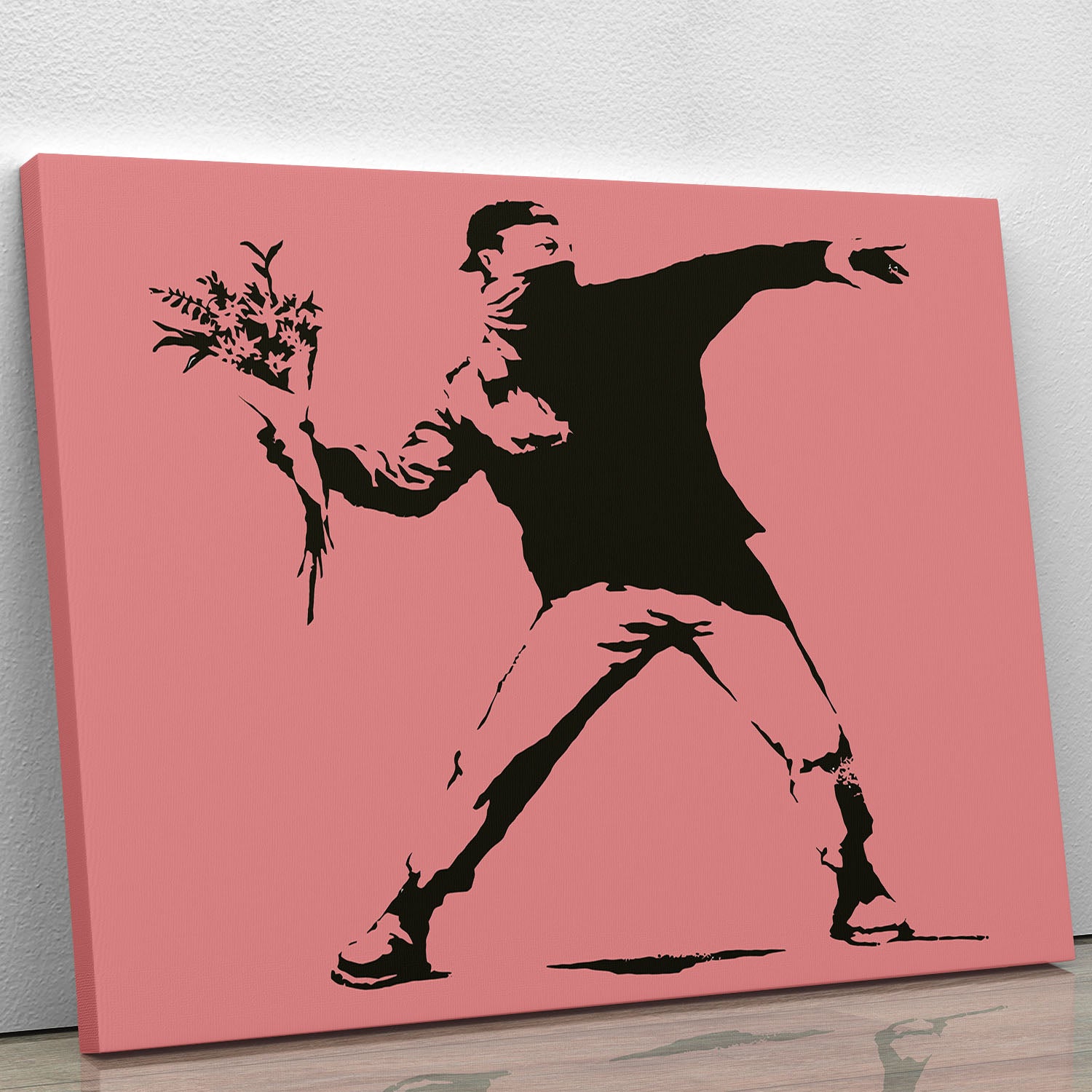 Banksy Flower Thrower Red Canvas Print or Poster - Canvas Art Rocks - 1