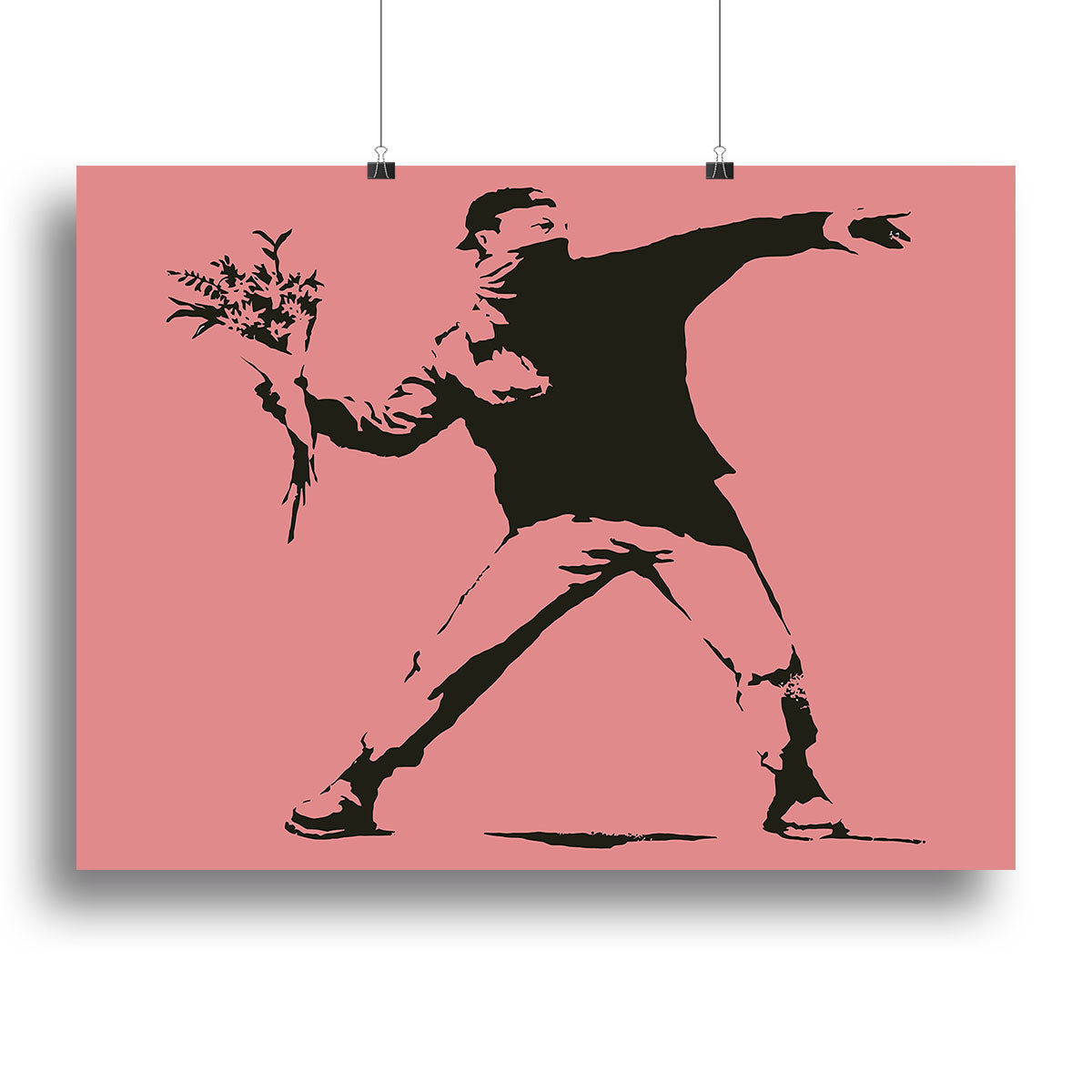 Banksy Flower Thrower Red Canvas Print or Poster - Canvas Art Rocks - 2