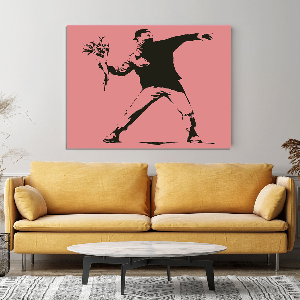 Banksy Flower Thrower Red Canvas Print or Poster - Canvas Art Rocks - 4