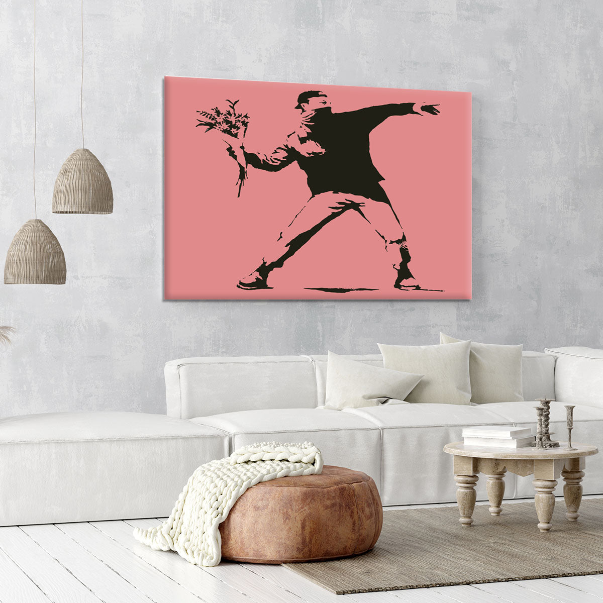 Banksy Flower Thrower Red Canvas Print or Poster - Canvas Art Rocks - 6