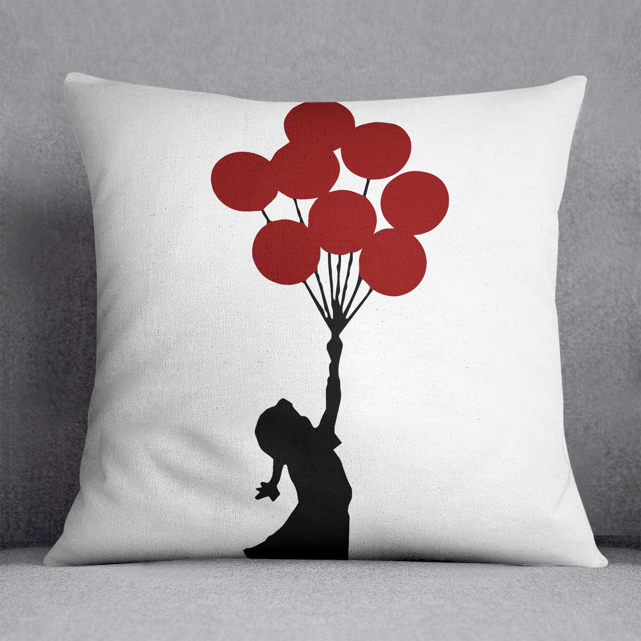 Banksy Flying Balloon Girl Cushion