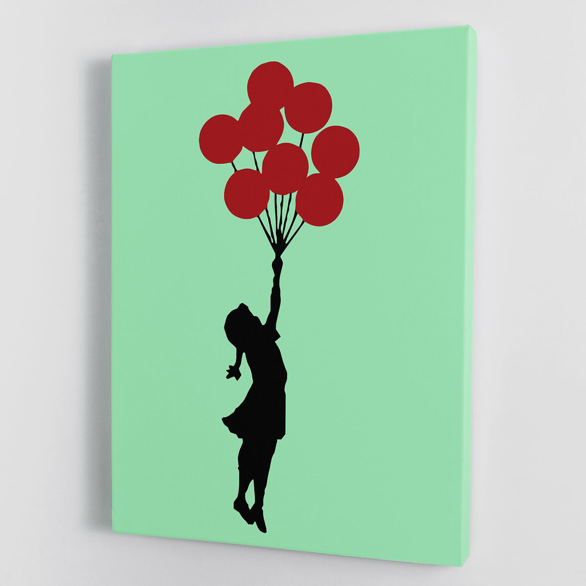 Banksy Flying Balloon Girl Green Canvas Print or Poster - Canvas Art Rocks - 1