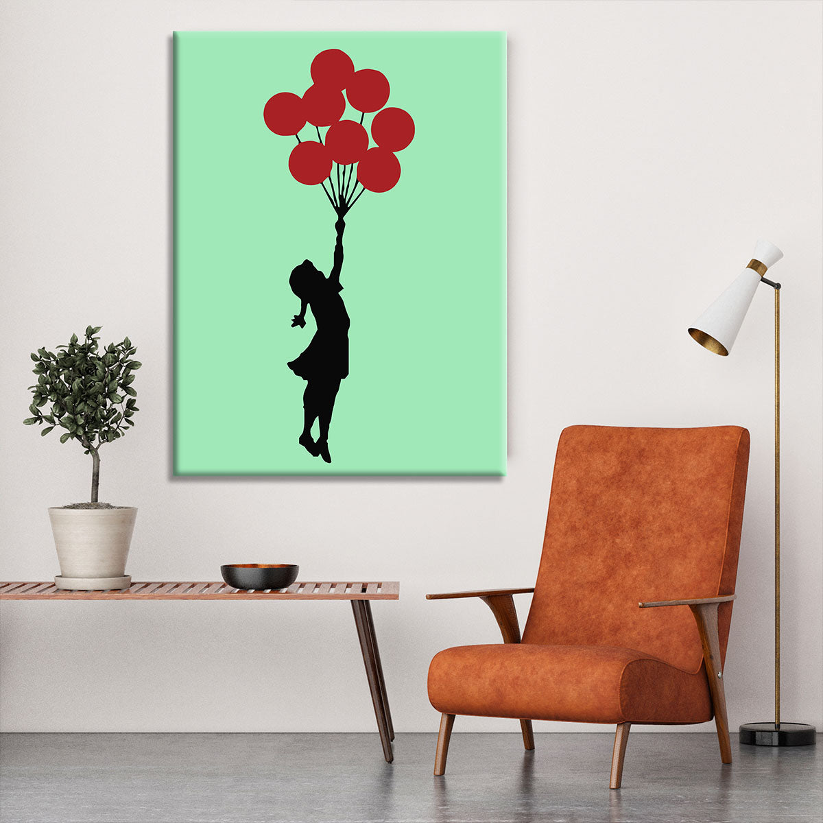 Banksy Flying Balloon Girl Green Canvas Print or Poster - Canvas Art Rocks - 6