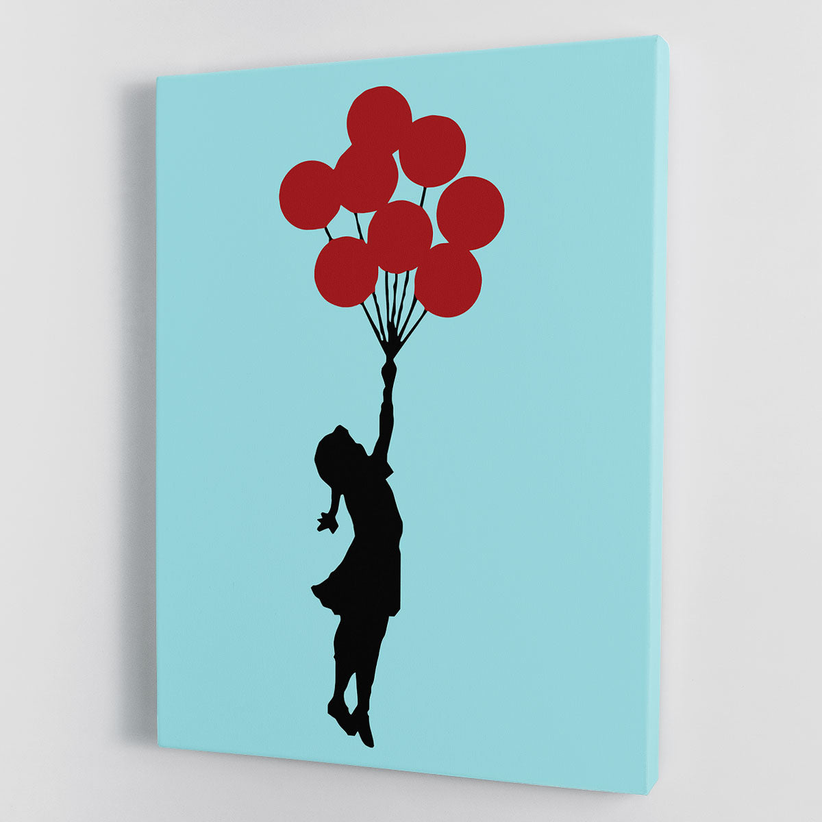 Banksy Flying Balloon Girl Light Blue Canvas Print or Poster - Canvas Art Rocks - 1