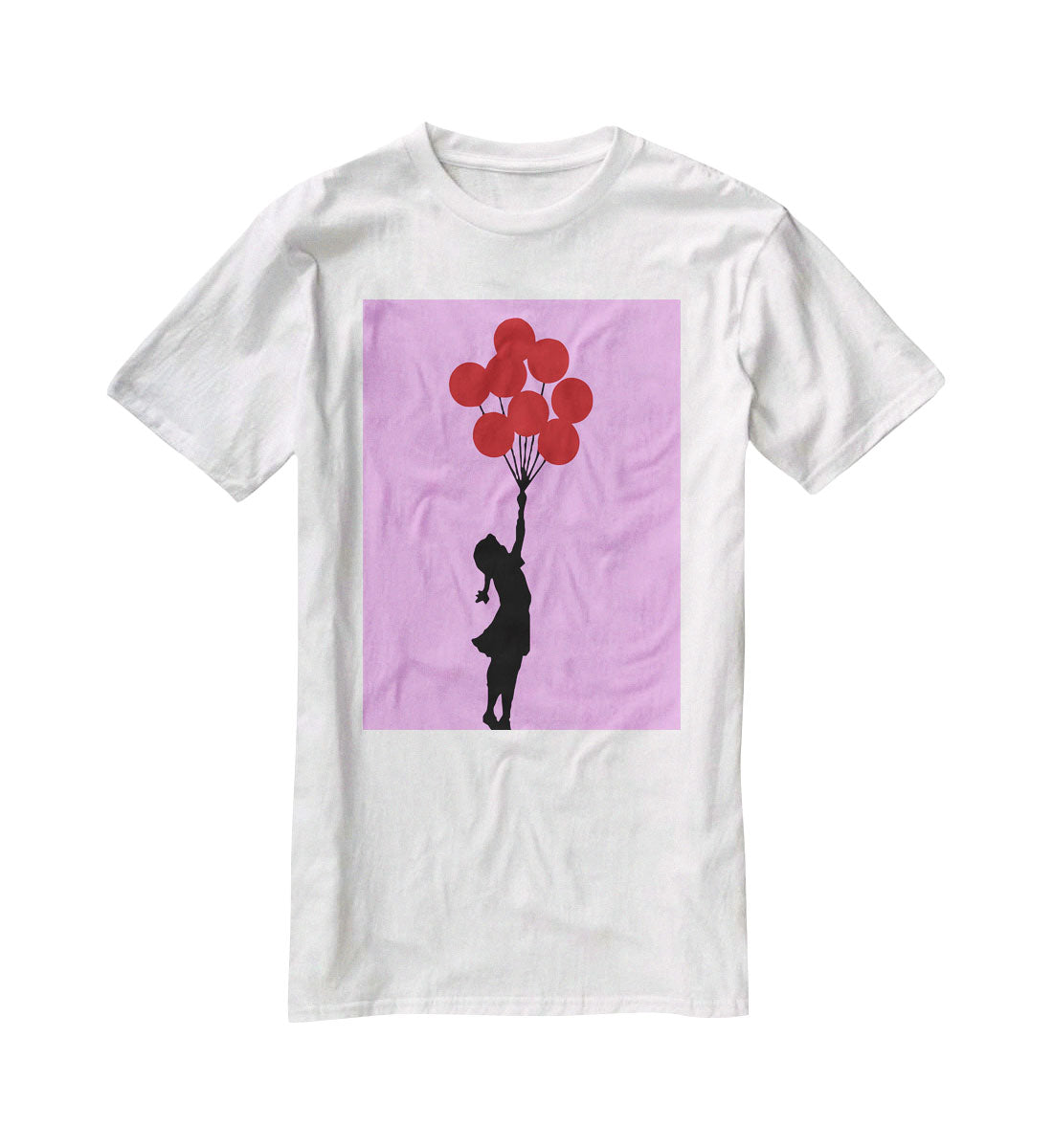 Banksy Flying Balloon Girl Purple T-Shirt - Canvas Art Rocks - 5