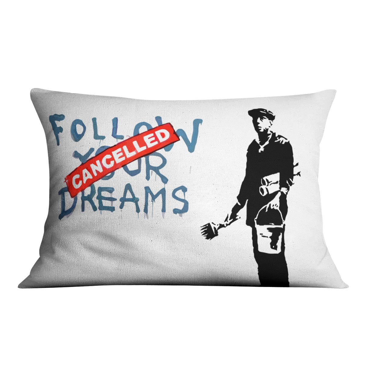 Banksy Follow Your Dreams - Cancelled Cushion