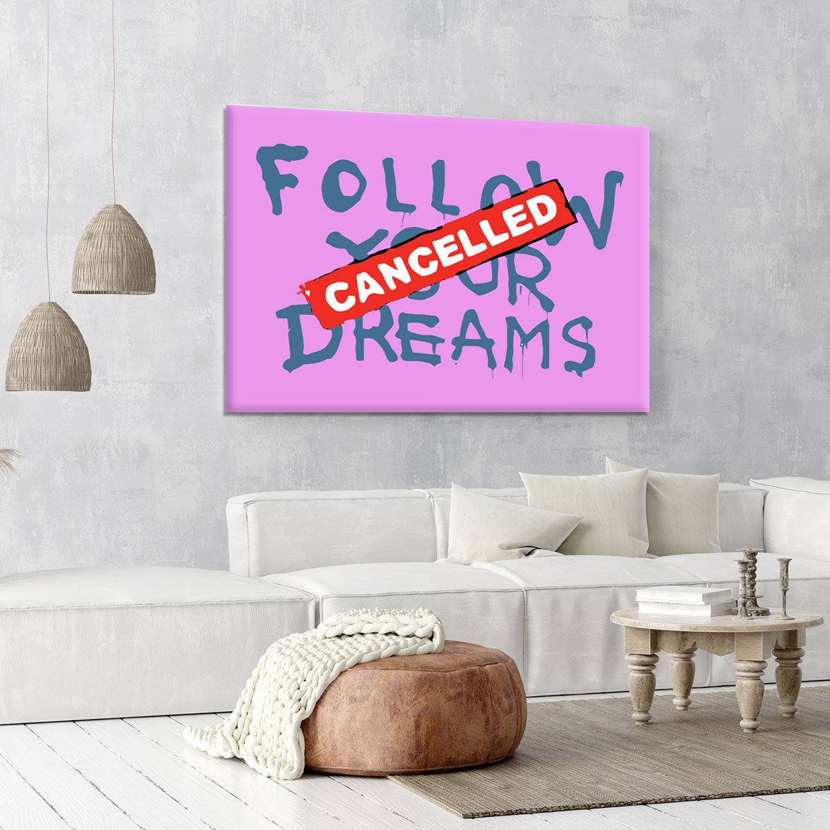 Banksy Follow Your Dreams Purple Canvas Print or Poster - Canvas Art Rocks - 6