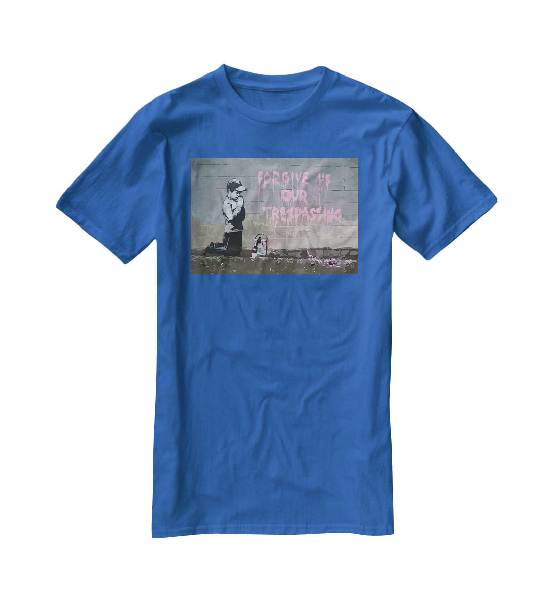 Banksy Forgive Us T-Shirt - Canvas Art Rocks - 2