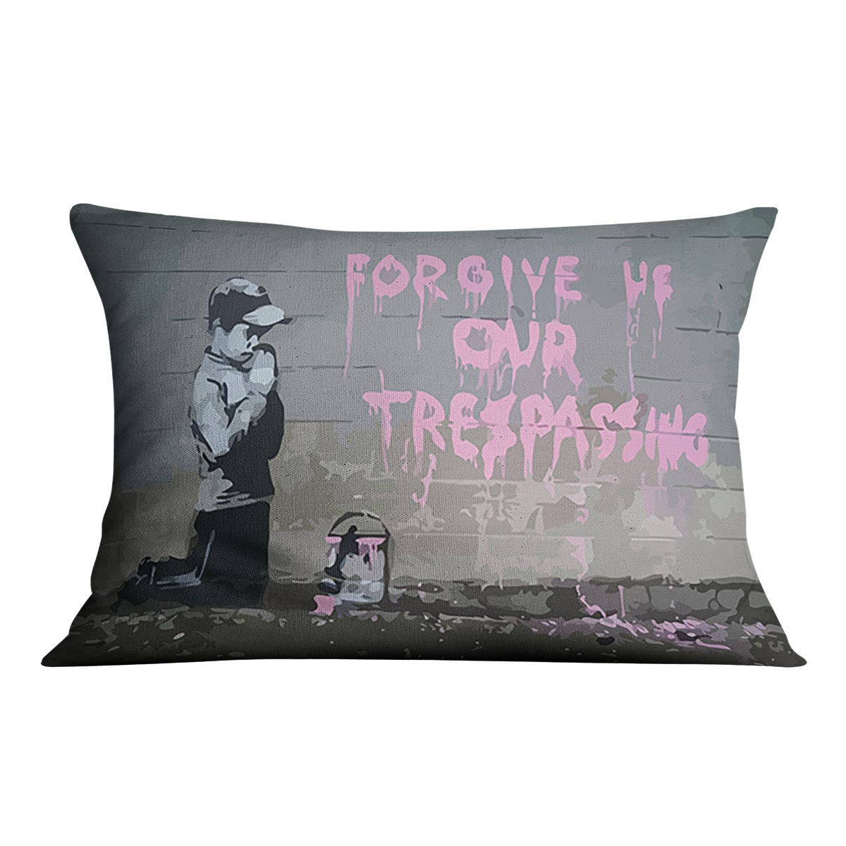 Banksy Forgive Us Cushion