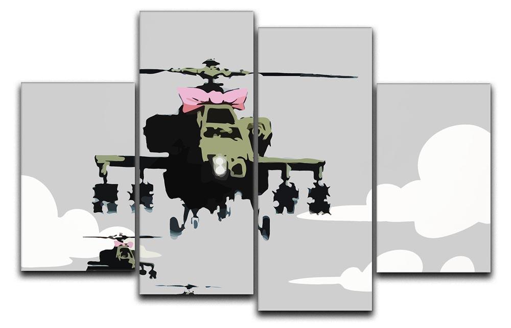 Banksy Friendly Helicopters 4 Split Panel Canvas - Canvas Art Rocks - 1