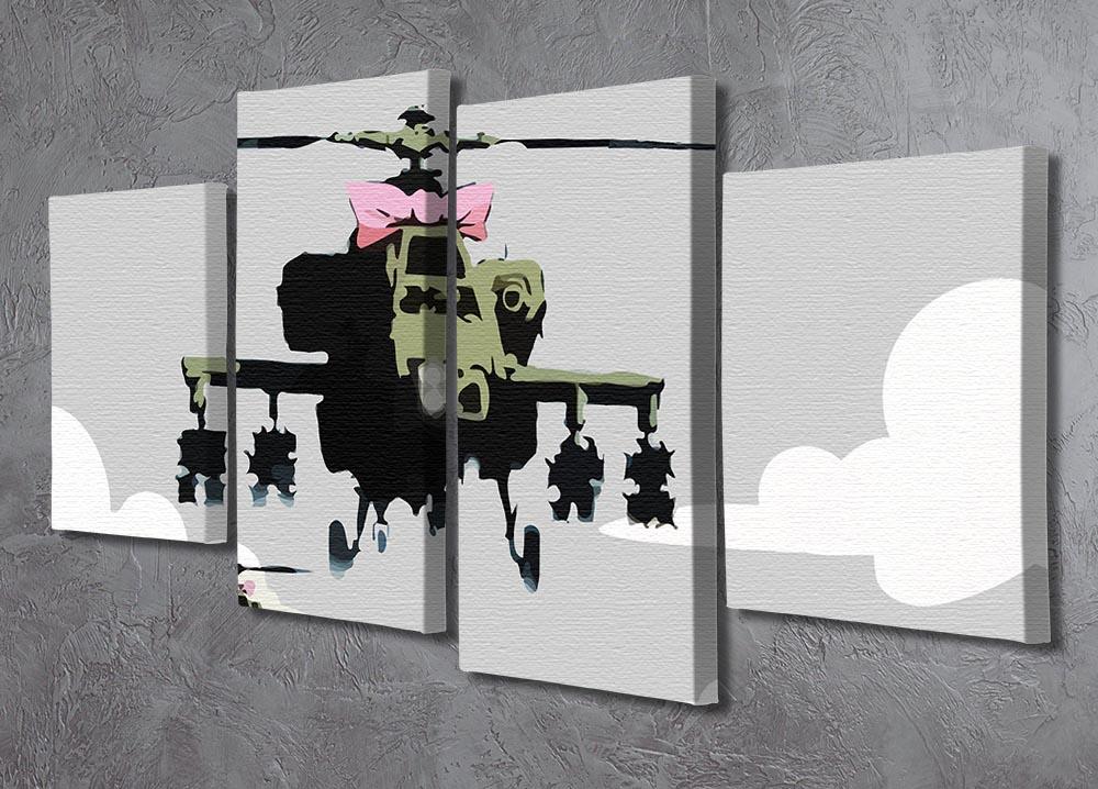 Banksy Friendly Helicopters 4 Split Panel Canvas - Canvas Art Rocks - 2