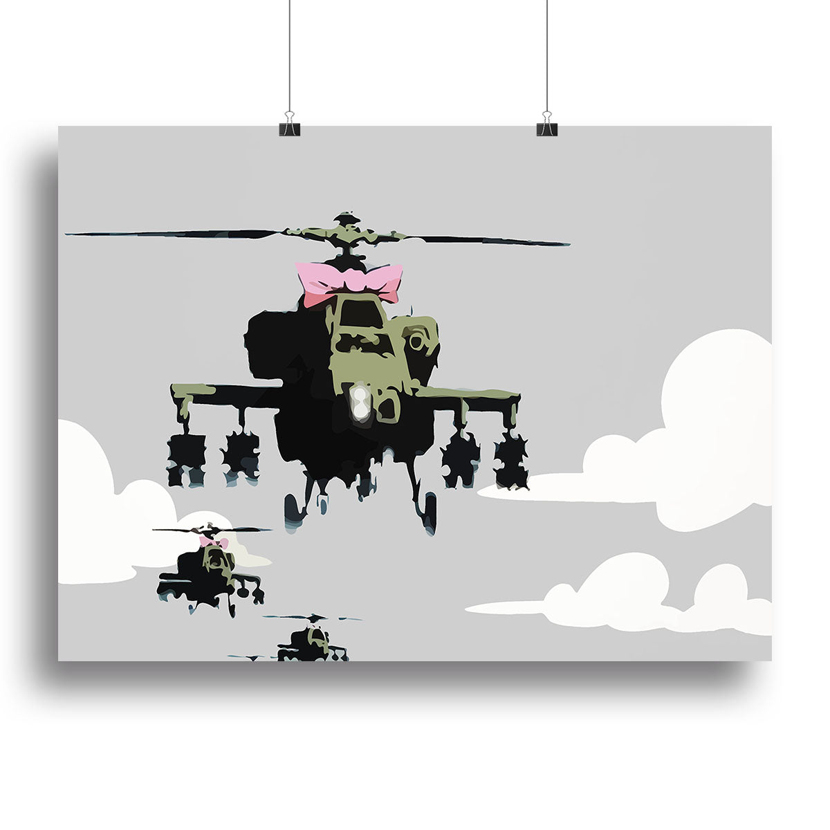 Banksy Friendly Helicopters Canvas Print or Poster - Canvas Art Rocks - 2