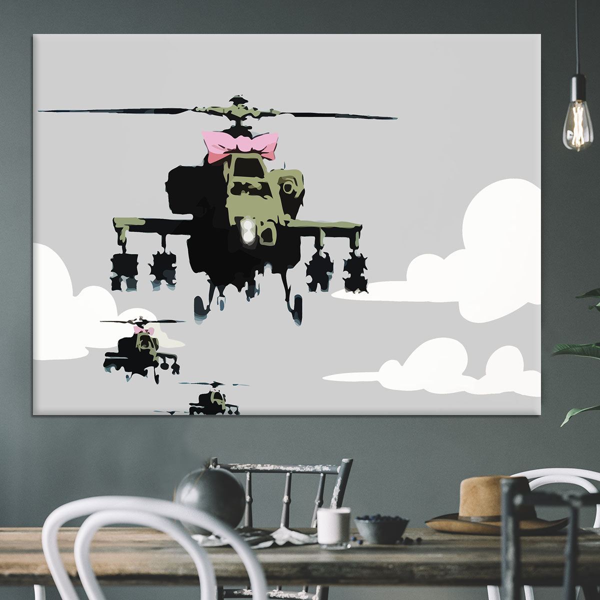 Banksy Friendly Helicopters Canvas Print or Poster - Canvas Art Rocks - 3