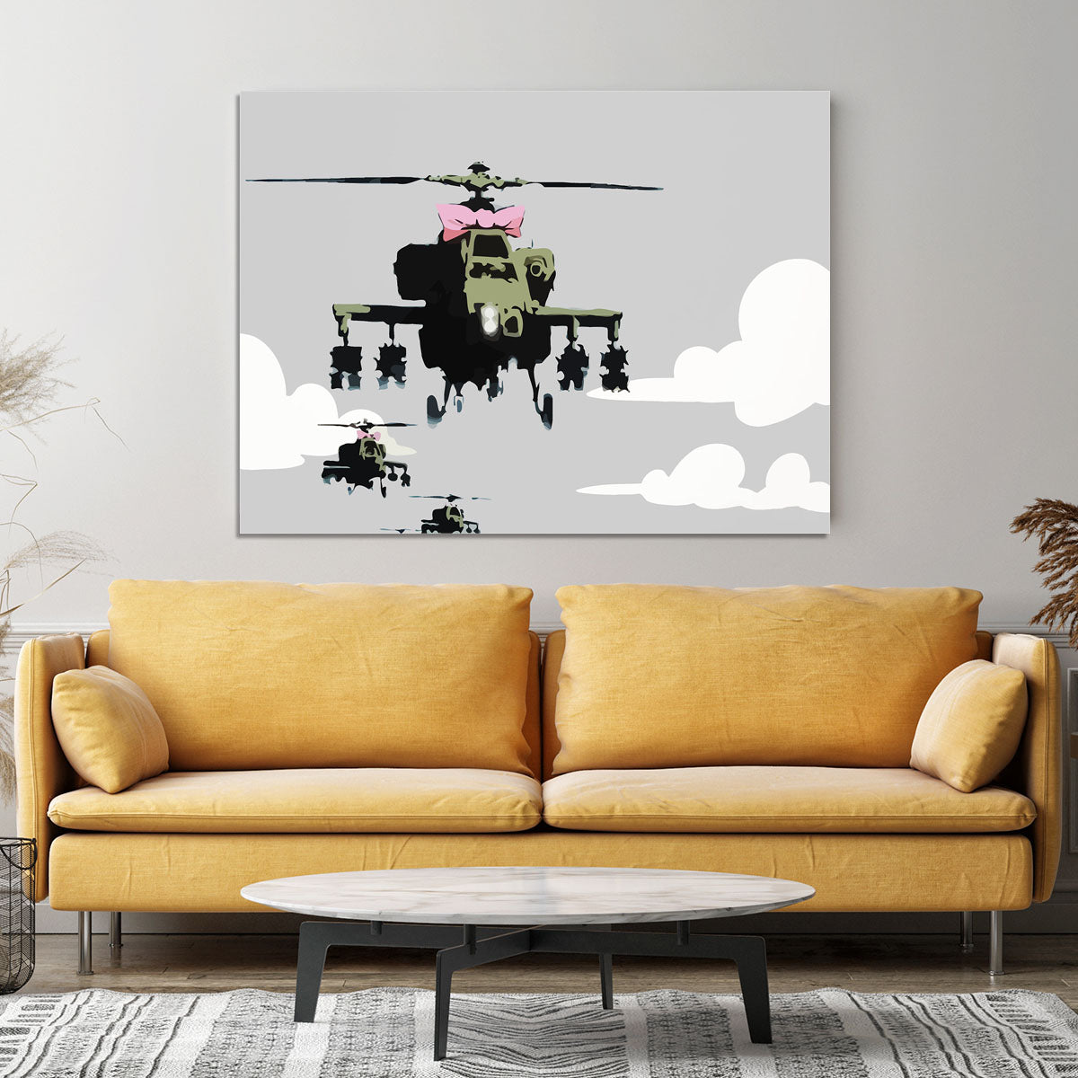 Banksy Friendly Helicopters Canvas Print or Poster - Canvas Art Rocks - 4
