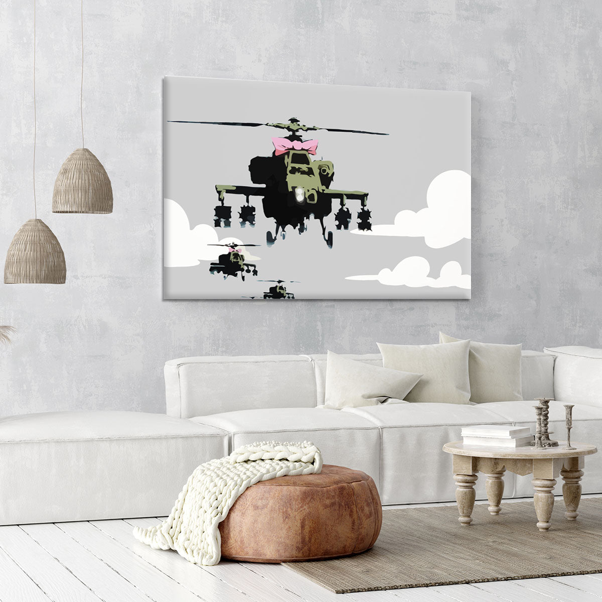 Banksy Friendly Helicopters Canvas Print or Poster - Canvas Art Rocks - 6