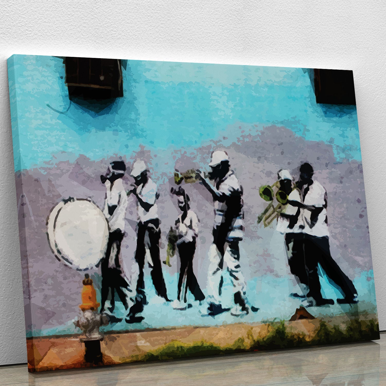 Banksy Gas Mask Marching Band Canvas Print or Poster - Canvas Art Rocks - 1