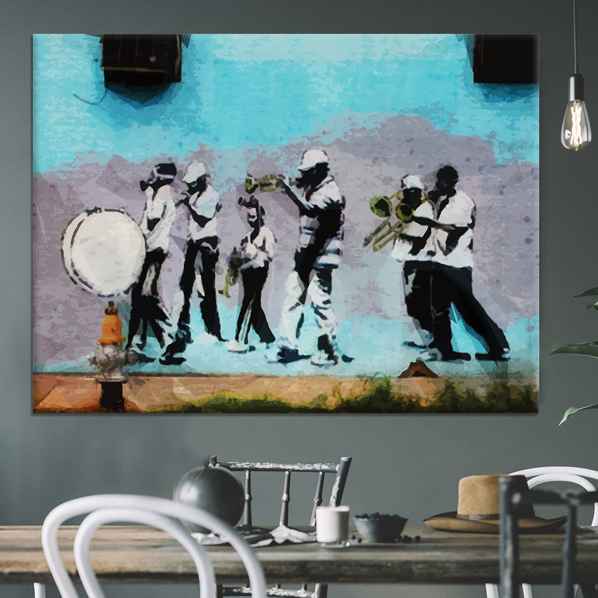 Banksy Gas Mask Marching Band Canvas Print or Poster - Canvas Art Rocks - 3