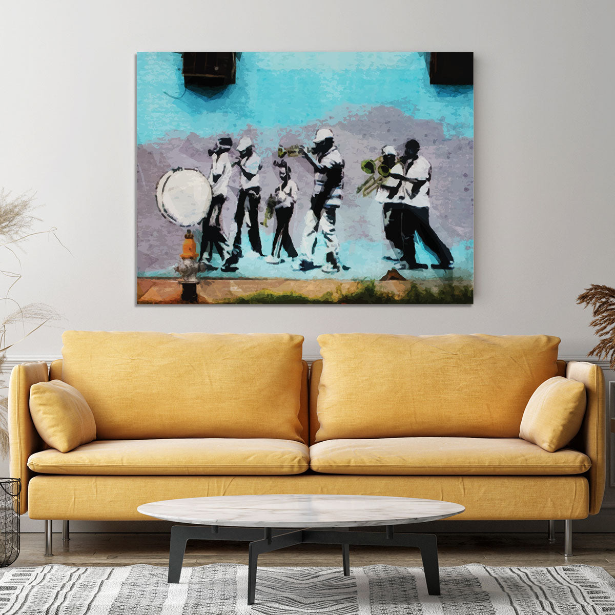 Banksy Gas Mask Marching Band Canvas Print or Poster - Canvas Art Rocks - 4