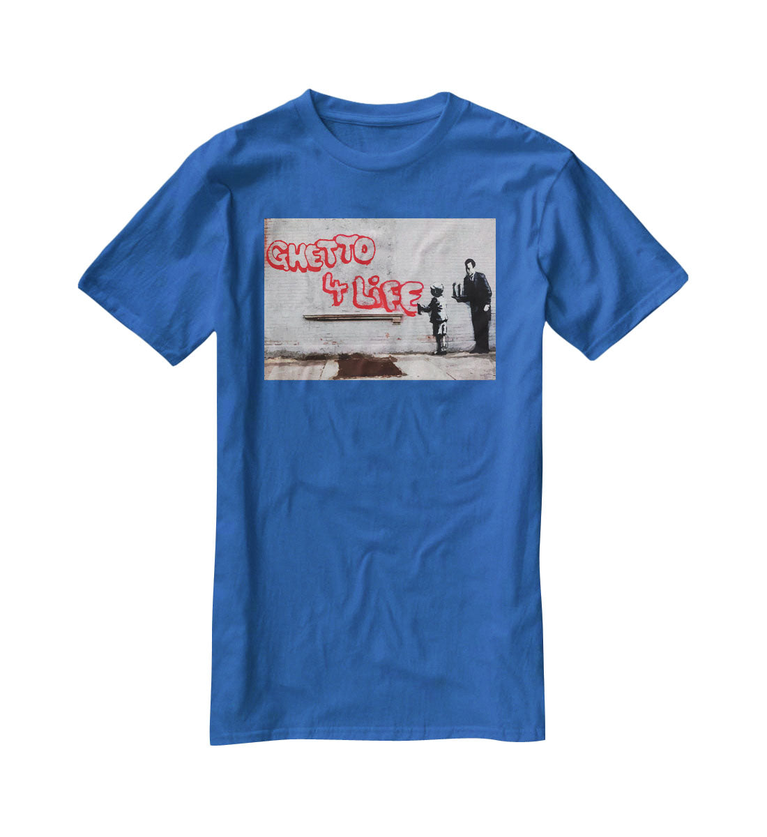 Banksy Ghetto For Life T-Shirt - Canvas Art Rocks - 2