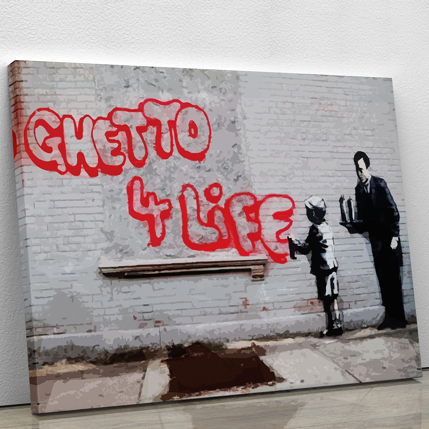 Banksy Ghetto For Life Canvas Print or Poster - Canvas Art Rocks - 1