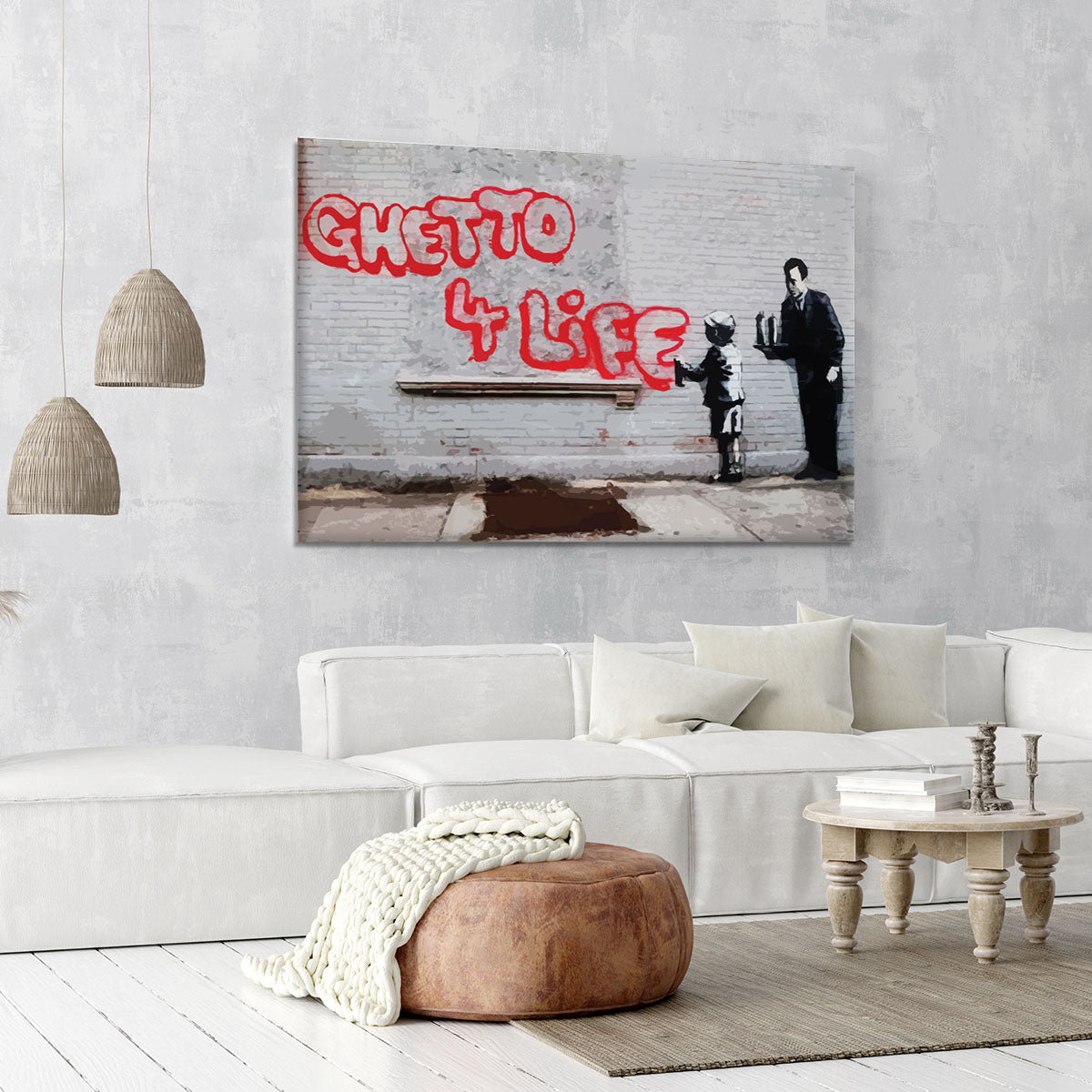Banksy Ghetto For Life Canvas Print or Poster - Canvas Art Rocks - 6