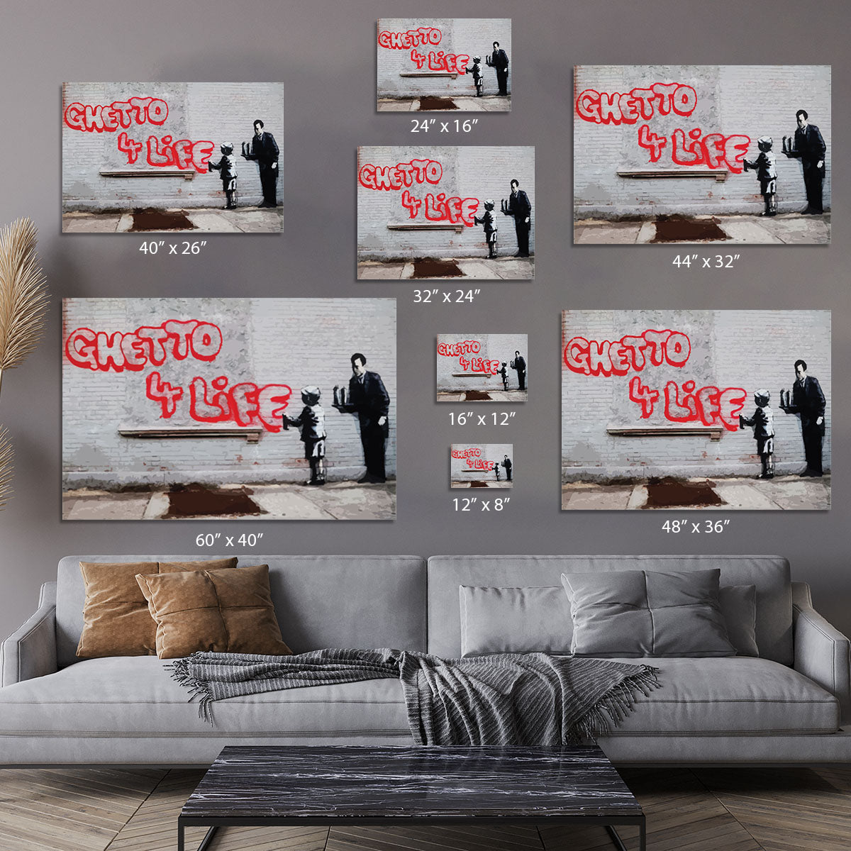 Banksy Ghetto For Life Canvas Print or Poster - Canvas Art Rocks - 7