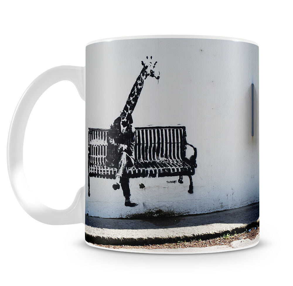 Banksy Giraffe on a Bench Mug - Canvas Art Rocks