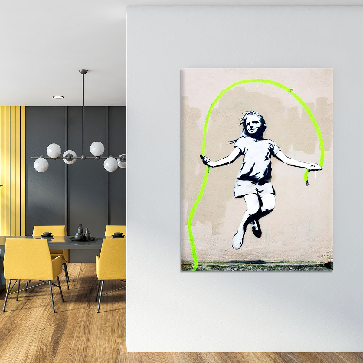 Banksy Girl With Skipping Rope Canvas Print or Poster - Canvas Art Rocks - 4