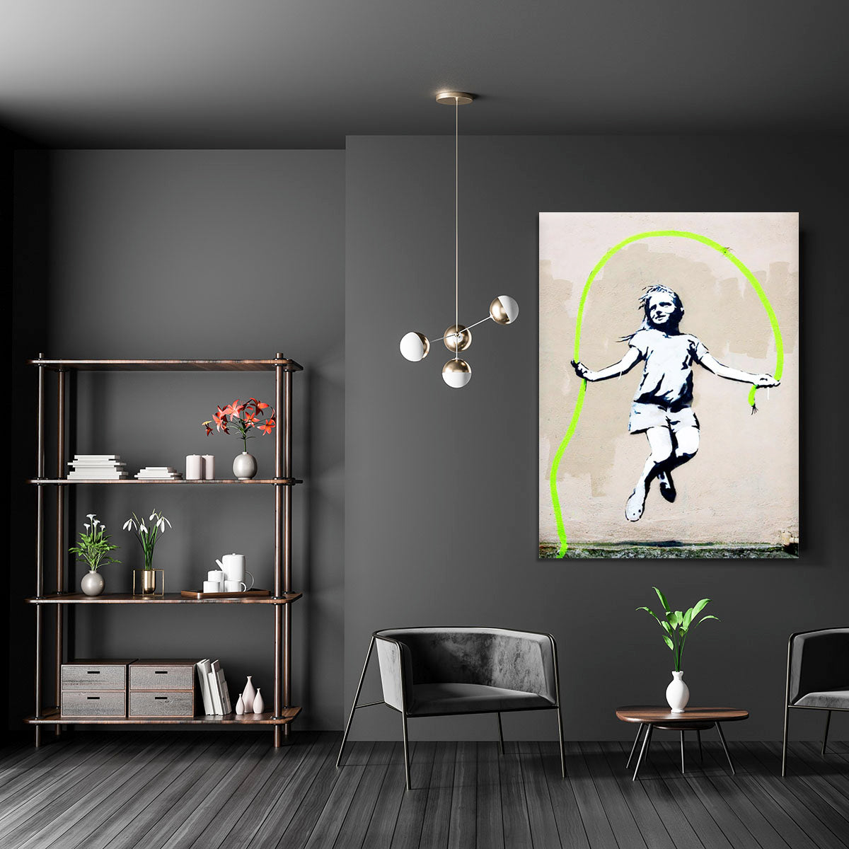 Banksy Girl With Skipping Rope Canvas Print or Poster - Canvas Art Rocks - 5