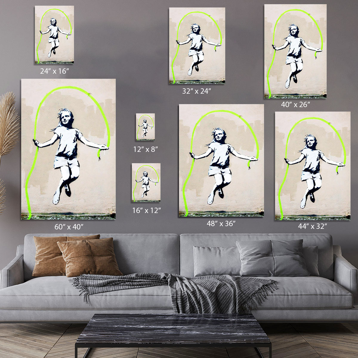 Banksy Girl With Skipping Rope Canvas Print or Poster - Canvas Art Rocks - 7