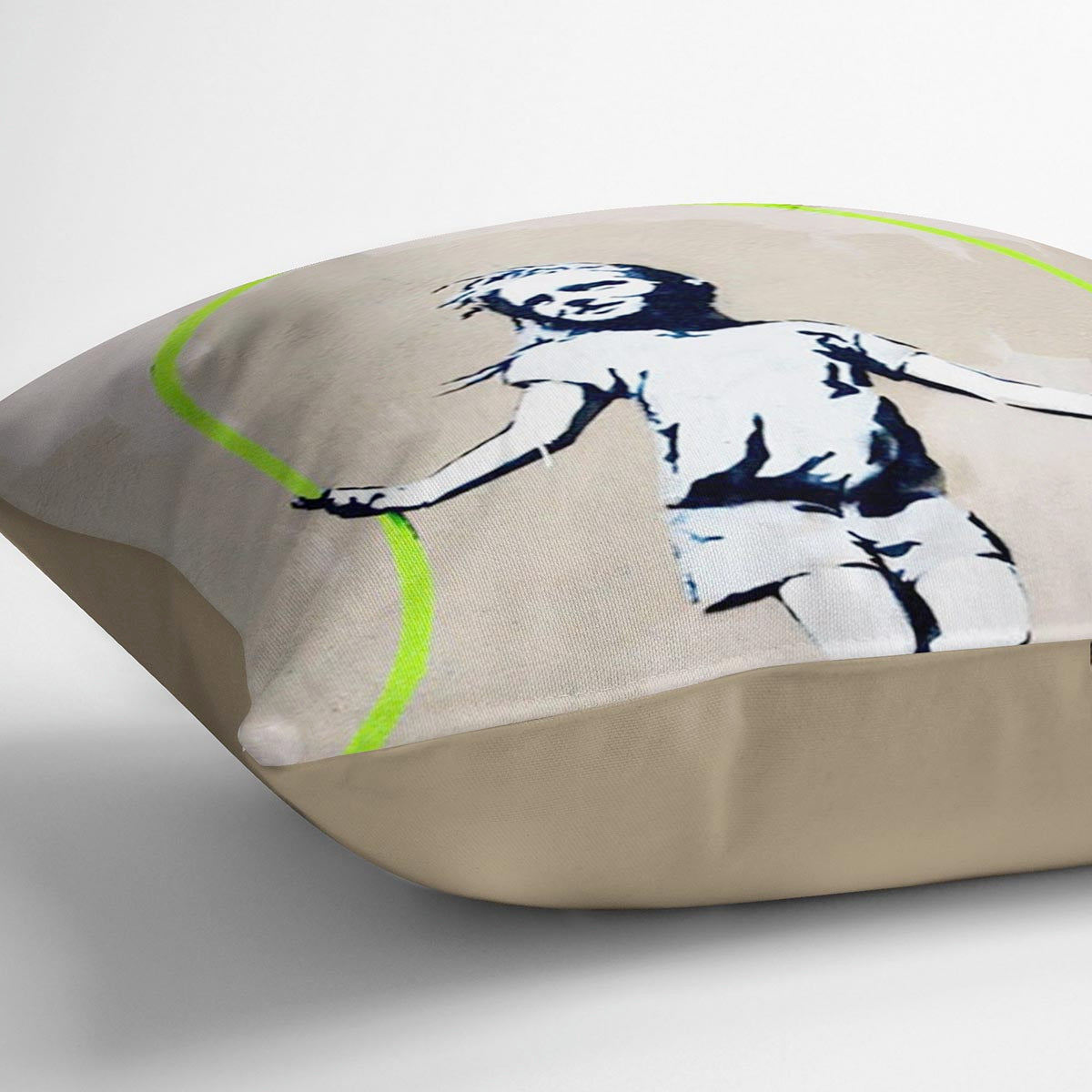 Banksy Girl With Skipping Rope Cushion