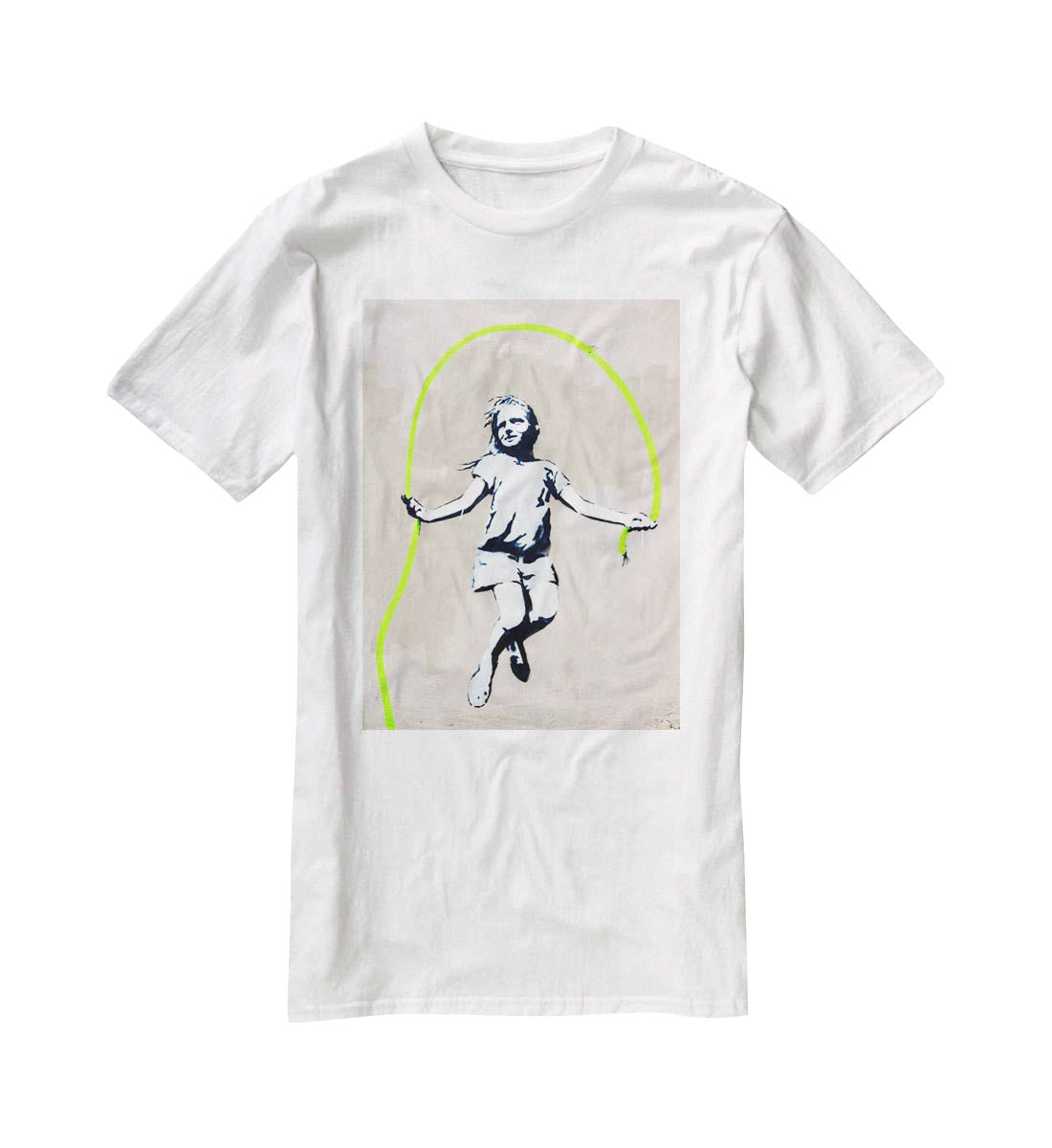 Banksy Girl With Skipping Rope T-Shirt - Canvas Art Rocks - 5