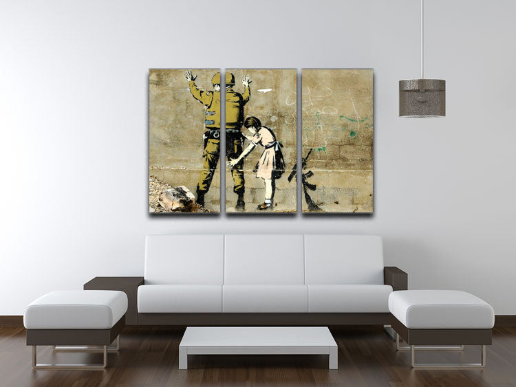 Banksy Girl and Soldier 3 Split Canvas Print - Canvas Art Rocks