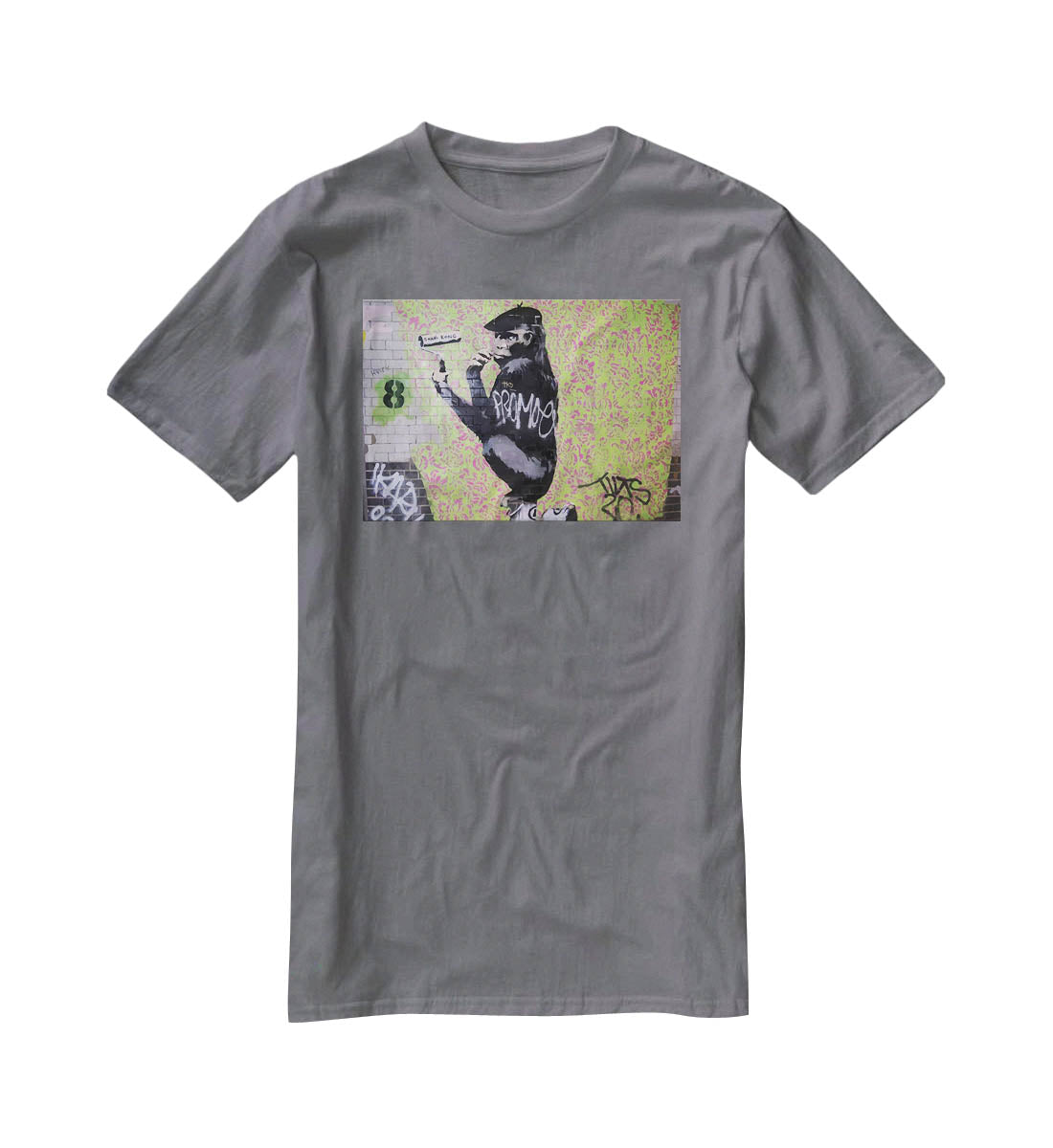 Banksy Gorilla Artist T-Shirt - Canvas Art Rocks - 3