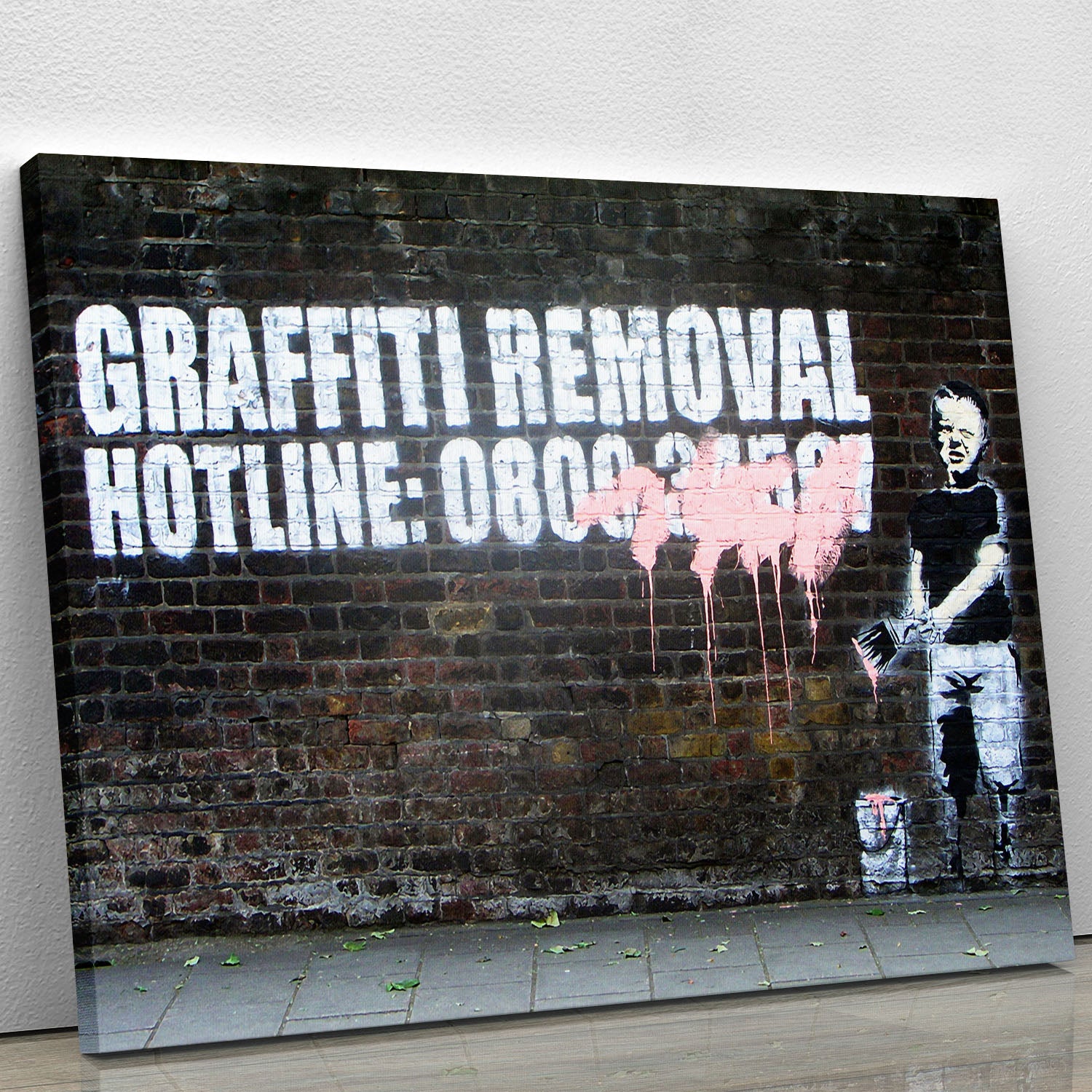Banksy Graffiti Removal Hotline Canvas Print or Poster - Canvas Art Rocks - 1