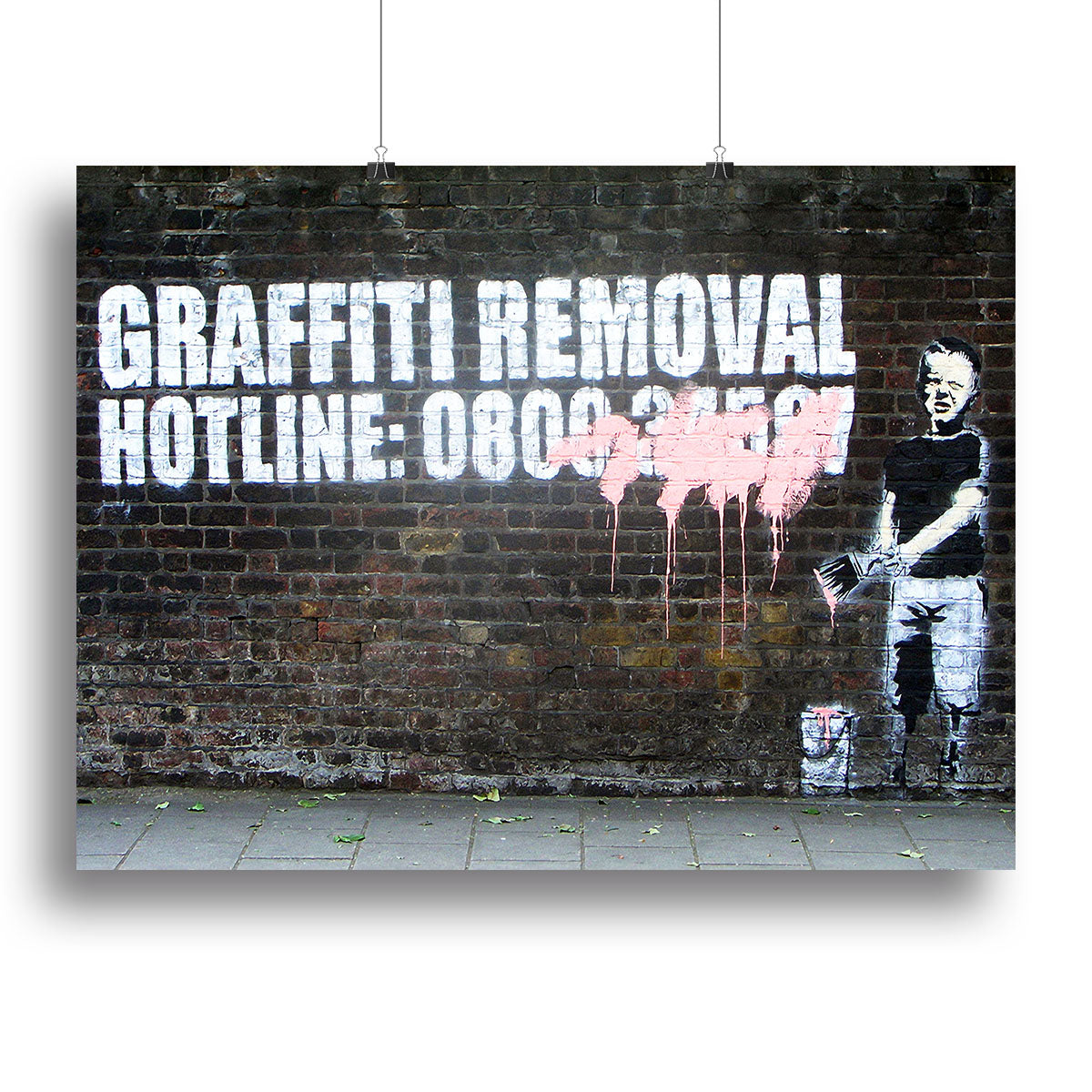 Banksy Graffiti Removal Hotline Canvas Print or Poster - Canvas Art Rocks - 2