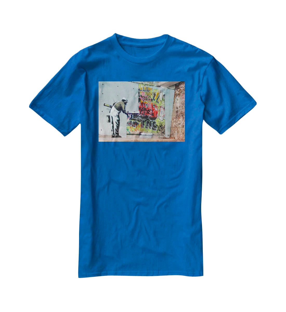 Banksy Graffiti Wallpaper T-Shirt - Canvas Art Rocks - 2