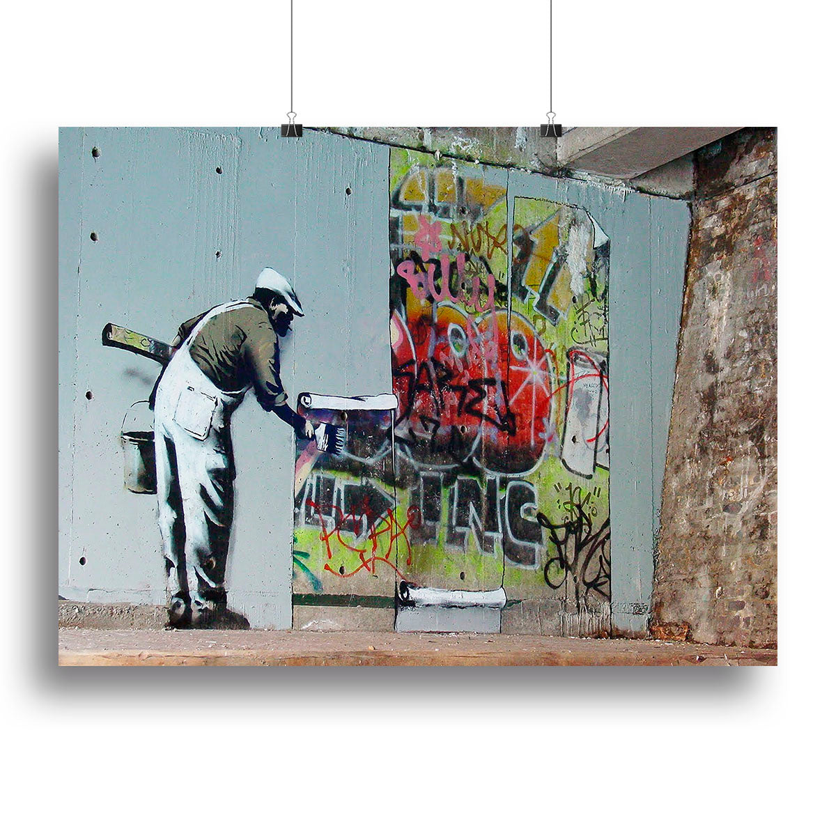Banksy Graffiti Wallpaper Canvas Print or Poster - Canvas Art Rocks - 2