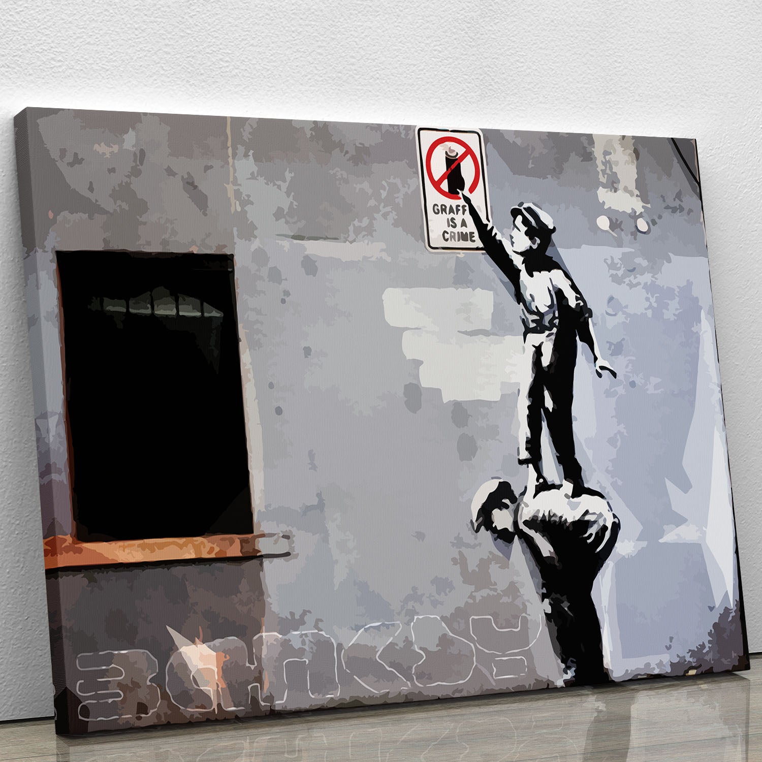 Banksy Graffiti is a Crime New York Canvas Print or Poster - Canvas Art Rocks - 1