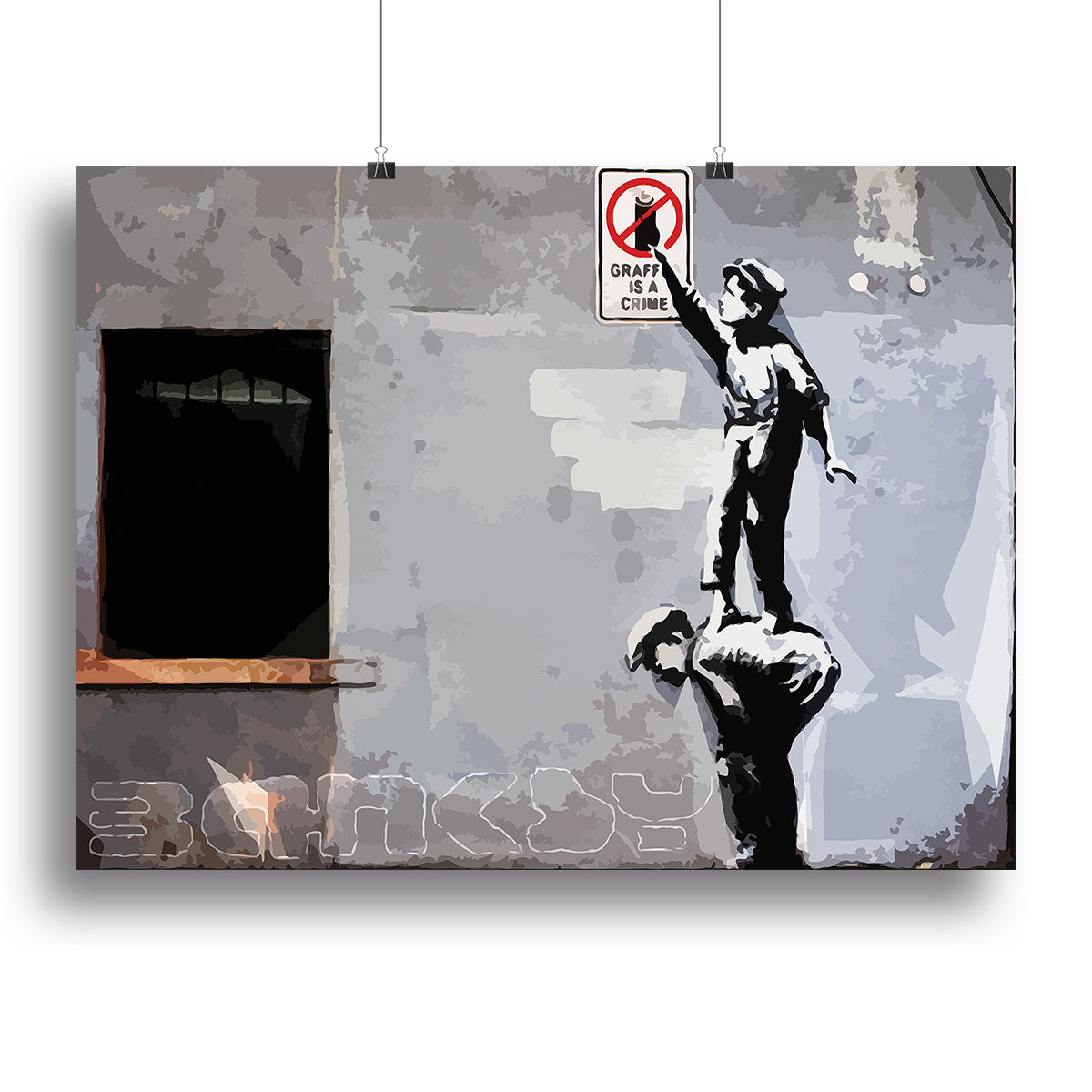 Banksy Graffiti is a Crime New York Canvas Print or Poster - Canvas Art Rocks - 2