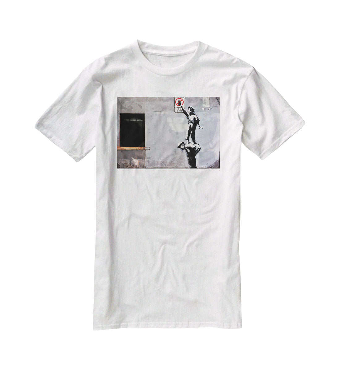 Banksy Graffiti is a Crime New York T-Shirt - Canvas Art Rocks - 5