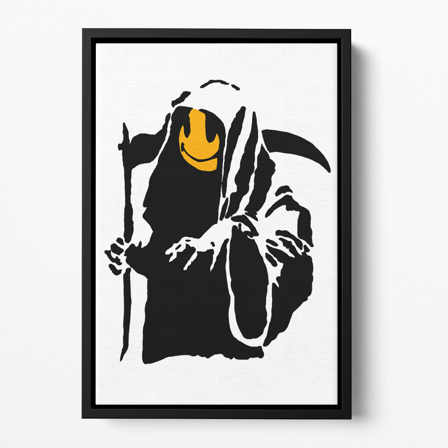 Banksy Grim Reaper Floating Framed Canvas