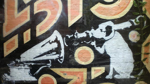 Banksy HMV Dog Wall Mural Wallpaper - Canvas Art Rocks - 1