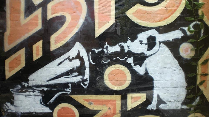 Banksy HMV Dog Wall Mural Wallpaper